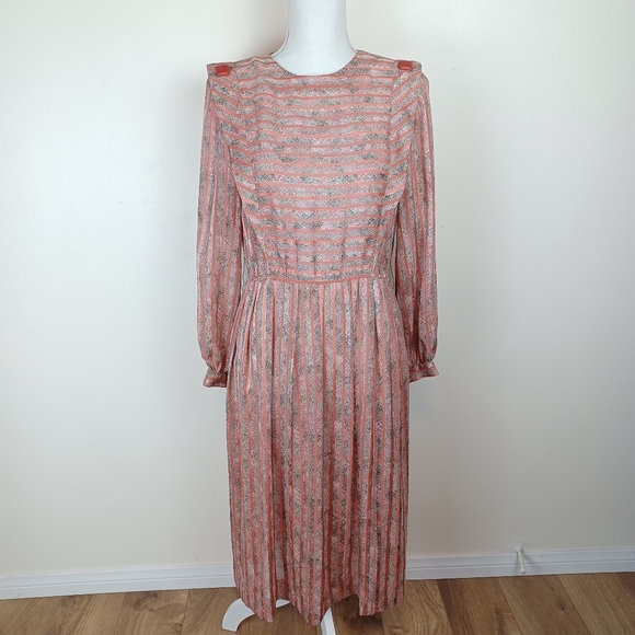 Vintage Dress Baby Pink Pleated by Tokyo Style - Picture 1 of 14